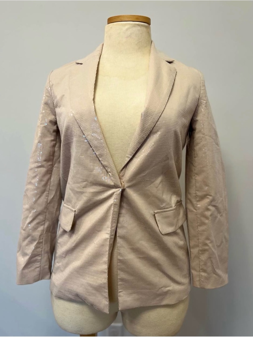 a new day Light Beige Sequin Detail Blazer